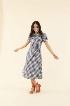 Knotted-Waist Gingham Dress